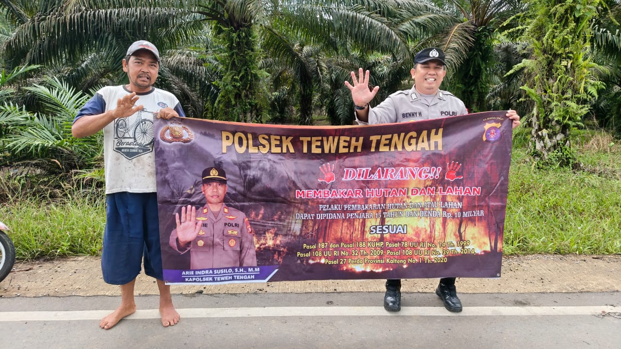 Himbau Tentang Bahaya Membakar Hutan, Polsek Teweh Tengah Sampaikan Stop Karhutla kepada Warga