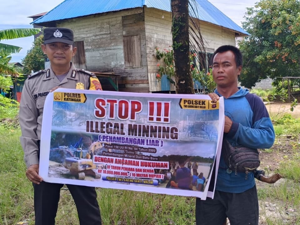 Polsek Tewang Sangalang Garing dan Pulau Malan Minta Warga Tidak Melakukan Aktivitas Ilegal Logging dan Ilegal Minning