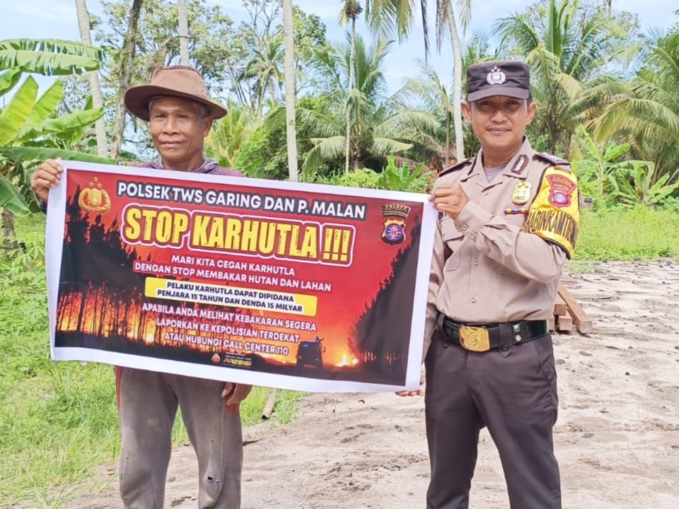 Polsek Tewang Sangalang Garing dan Pulau Malan Imbau Warga Tidak Membuka Lahan Dengan Membakar