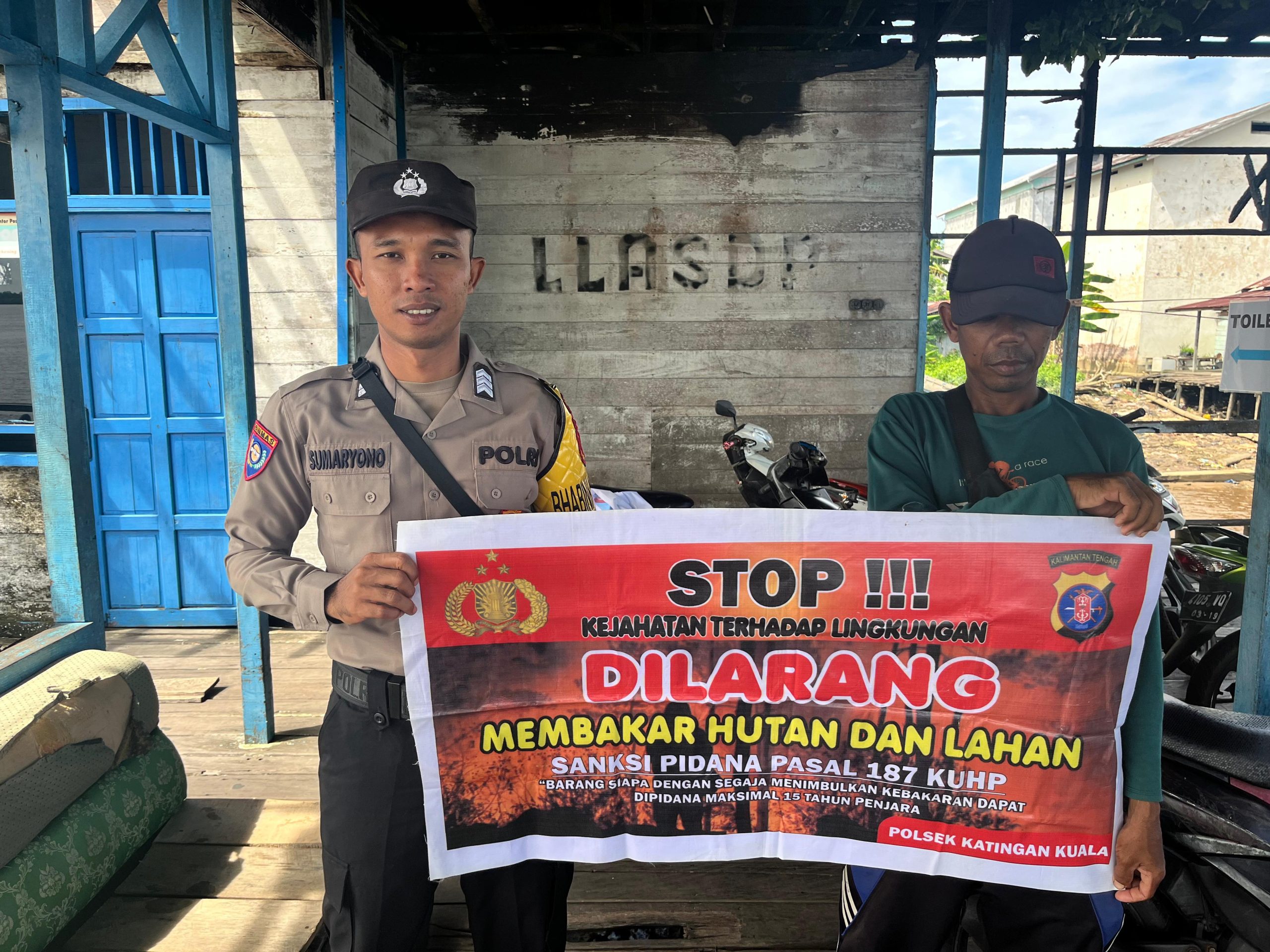 Cegah Kejahatan Terhadap Lingkungan, Bhabinkamtibmas Polsek Katingan Kuala Himbau Masyarakat Untuk Tidak Membakar Hutan dan Lahan