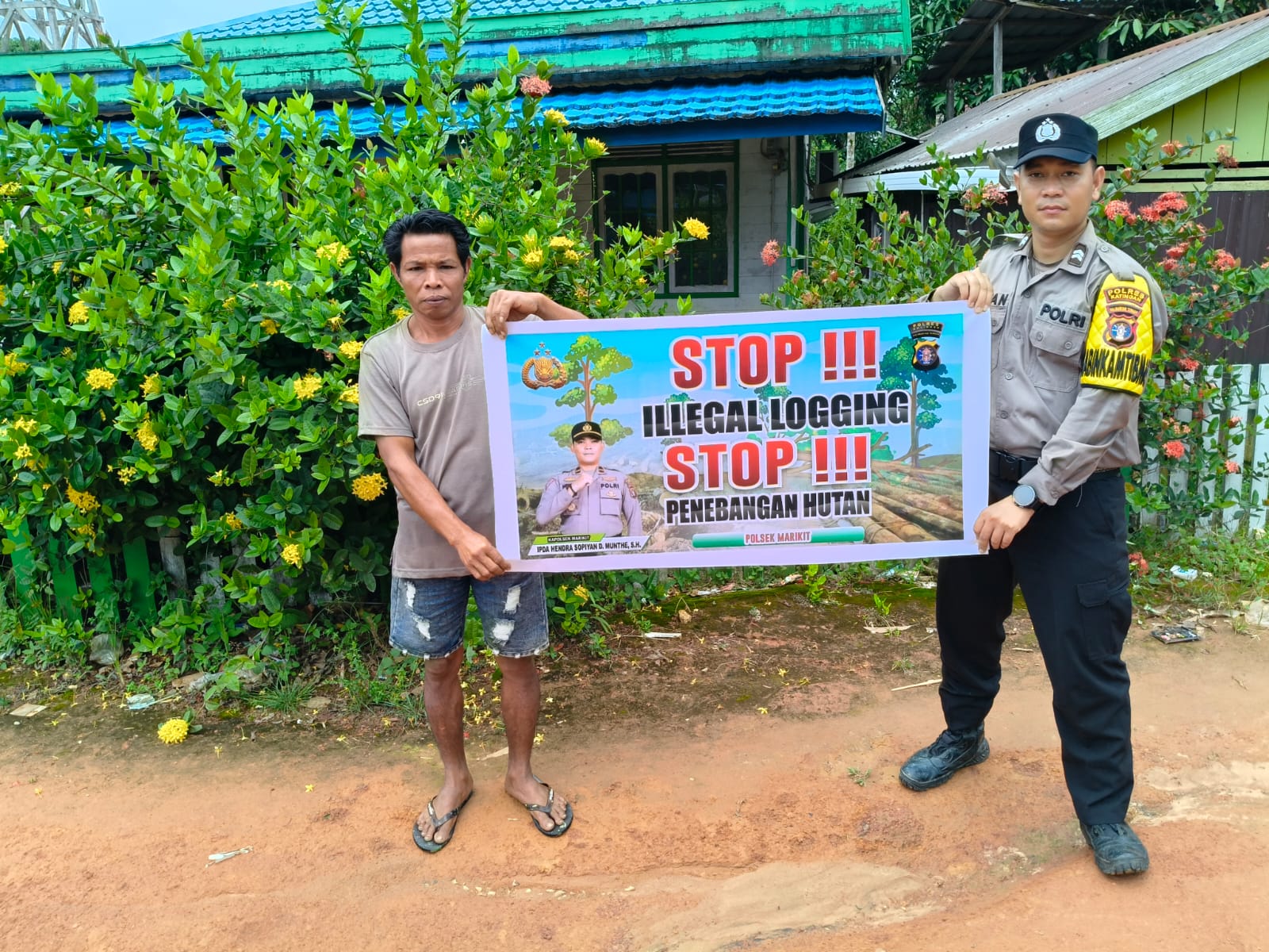 Cegah Ilegal Loging, Pers Polsek Marikit laksanakan Sosialisasi ke Masyarakat.