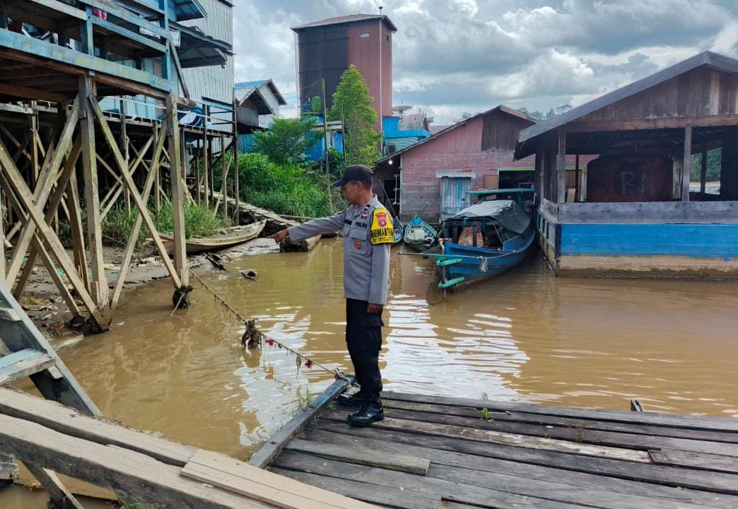 ‎Debit Air terpantau normal , Polsek Katingan Hulu Imbau Warga agar tetap selalu waspada.