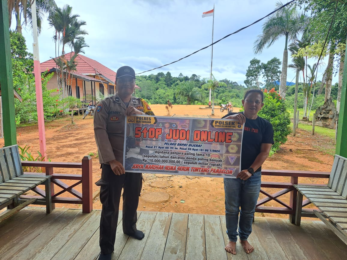 Bhabinkamtibmas Polsek Katingan Hulu dan Bukit Raya Imbau Warga Jauhi Judi Online