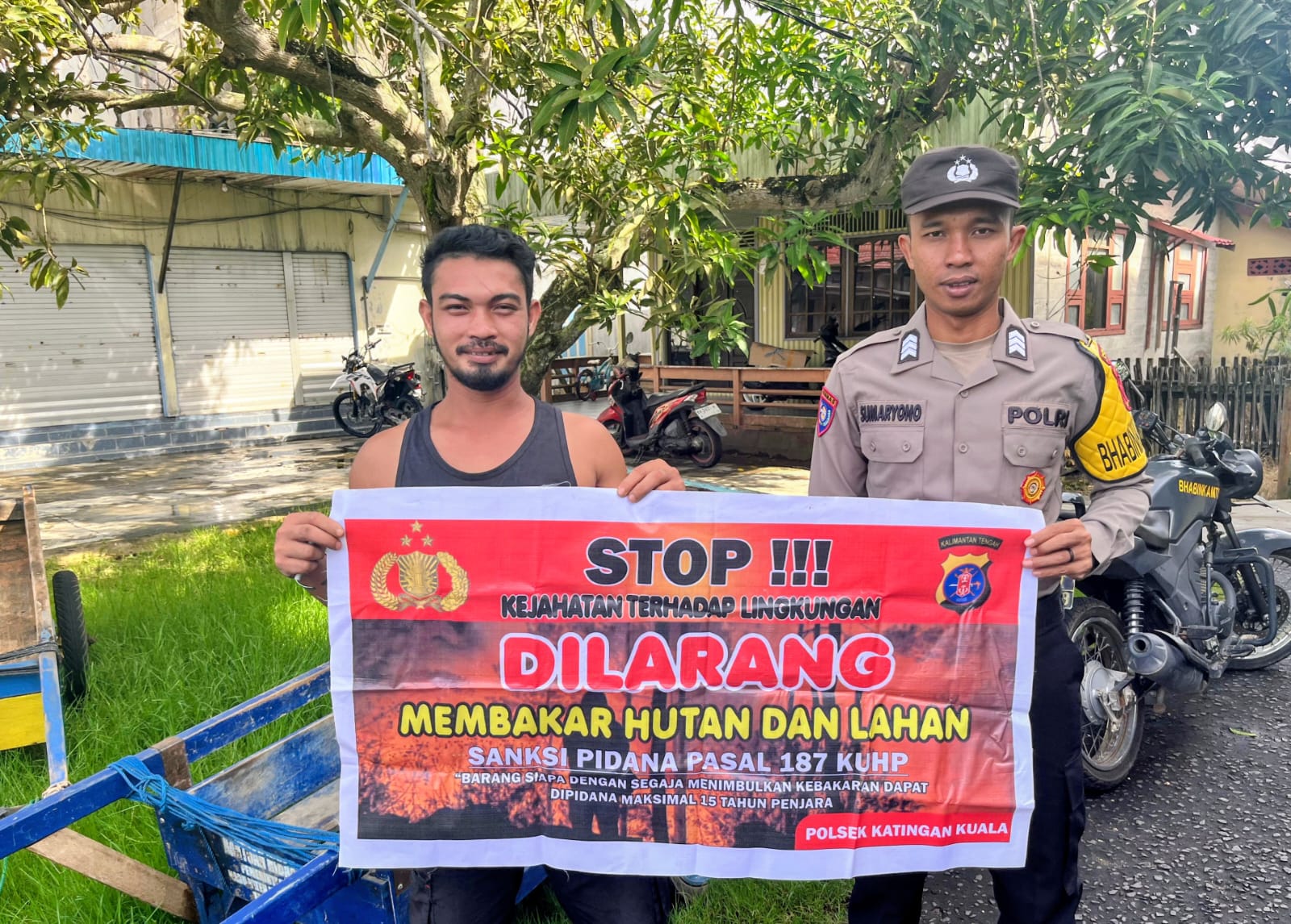 Cegah Kejahatan Terhadap Lingkungan, Bhabinkamtibmas Polsek Katingan Kuala Himbau Masyarakat Untuk Tidak Membakar Hutan dan Lahan