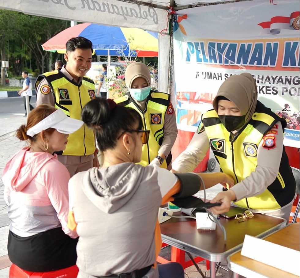 Wujud Pelayanan Prima Polri, Rumkit Bhayangkara Hadirkan Pemeriksaan Kesehatan Gratis di CFD