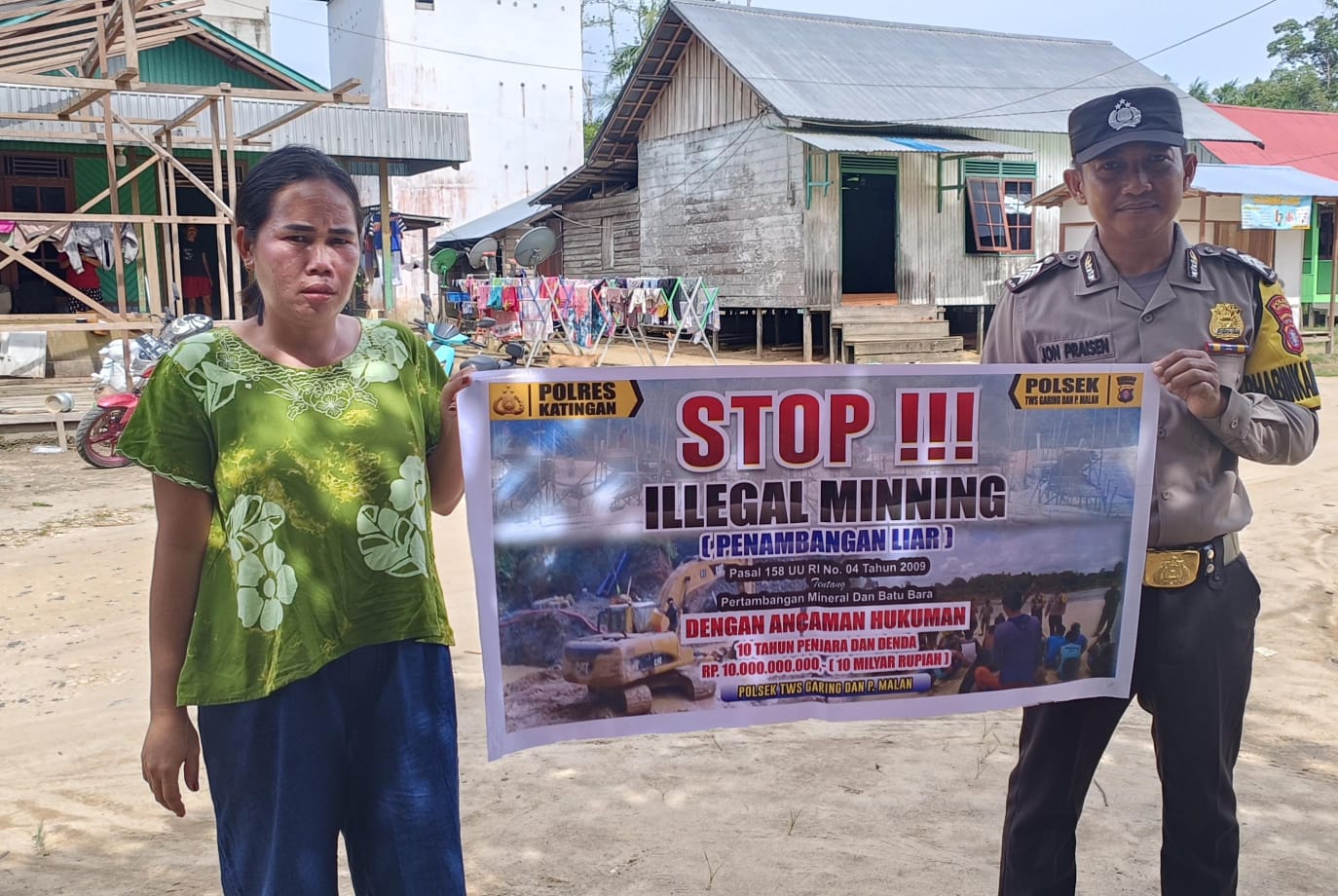 Polsek Tewang Sangalang Garing dan Pulau Malan Minta Warga Tidak Melakukan Aktivitas Ilegal Logging dan Ilegal Minning