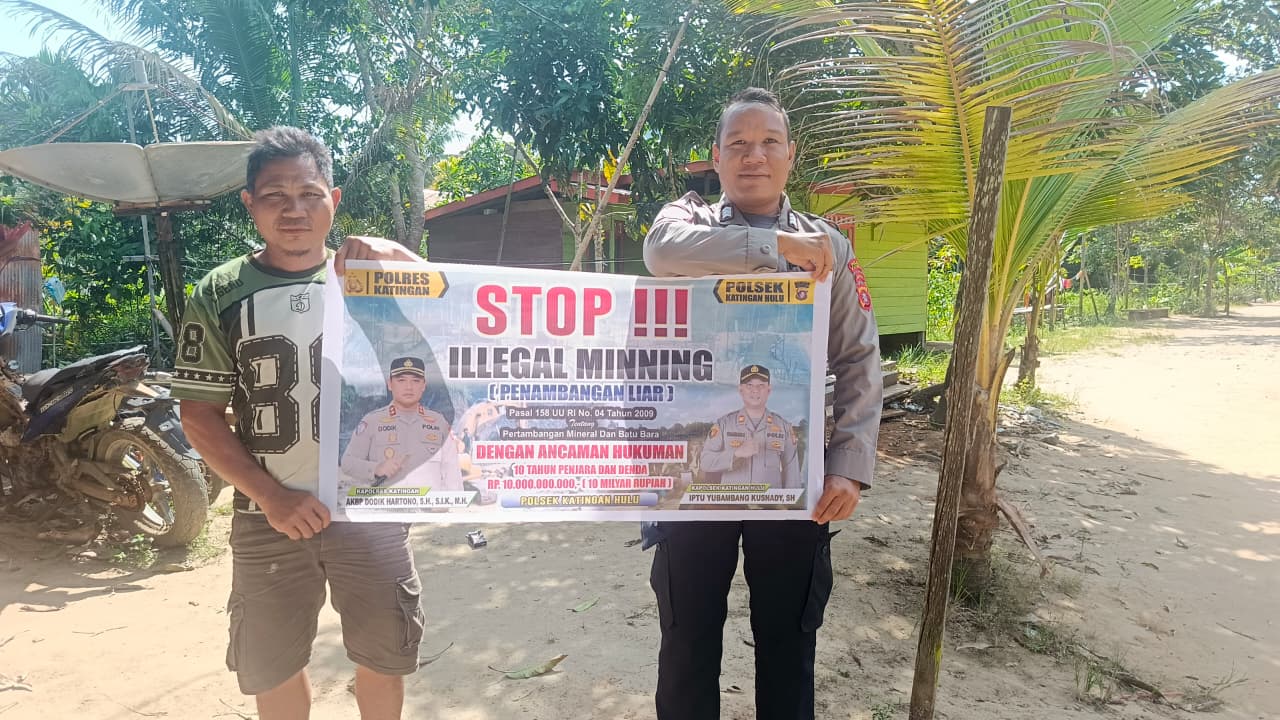 Upaya pencegahan Penambangan Emas Tanpa Ijin (PETI) di Kecamatan Katingan Hulu dan Bukit Raya, Bhabinkamtibmas sosialisasi kepada masyarakat.