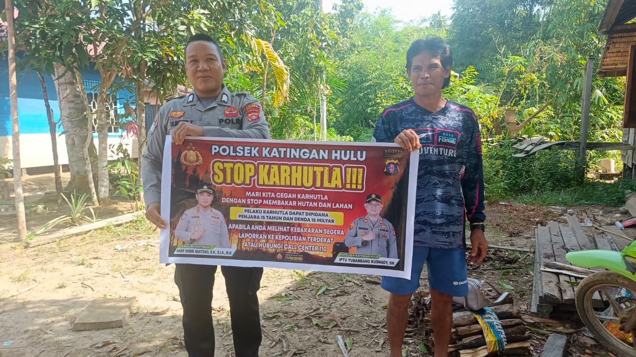 Polsek Katingan Hulu sosialisasi Stop Karhutla.