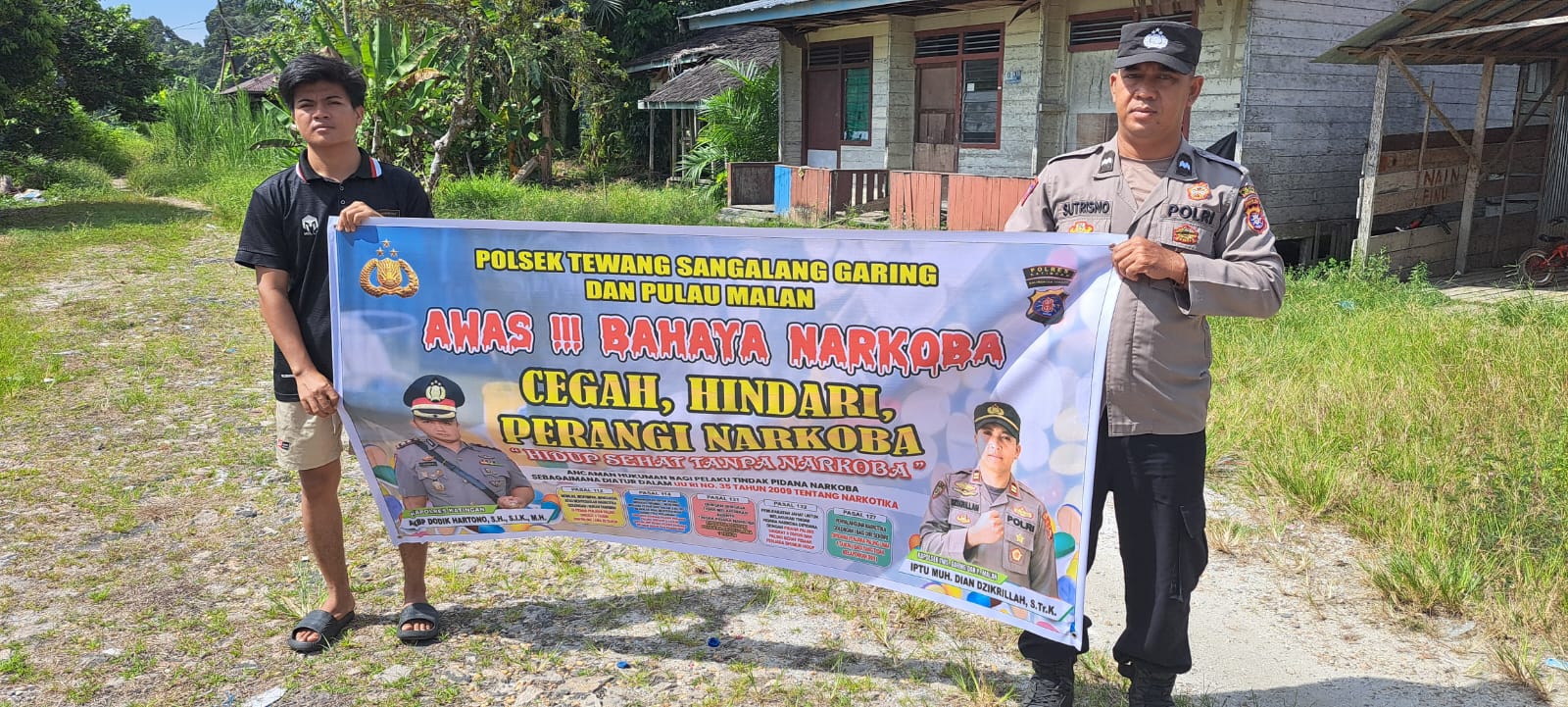 Polsek Tewang Sangalang Garing dan Pulau Malan Imbau Warga Tidak Terjerumus Penyalahgunaan Narkoba.