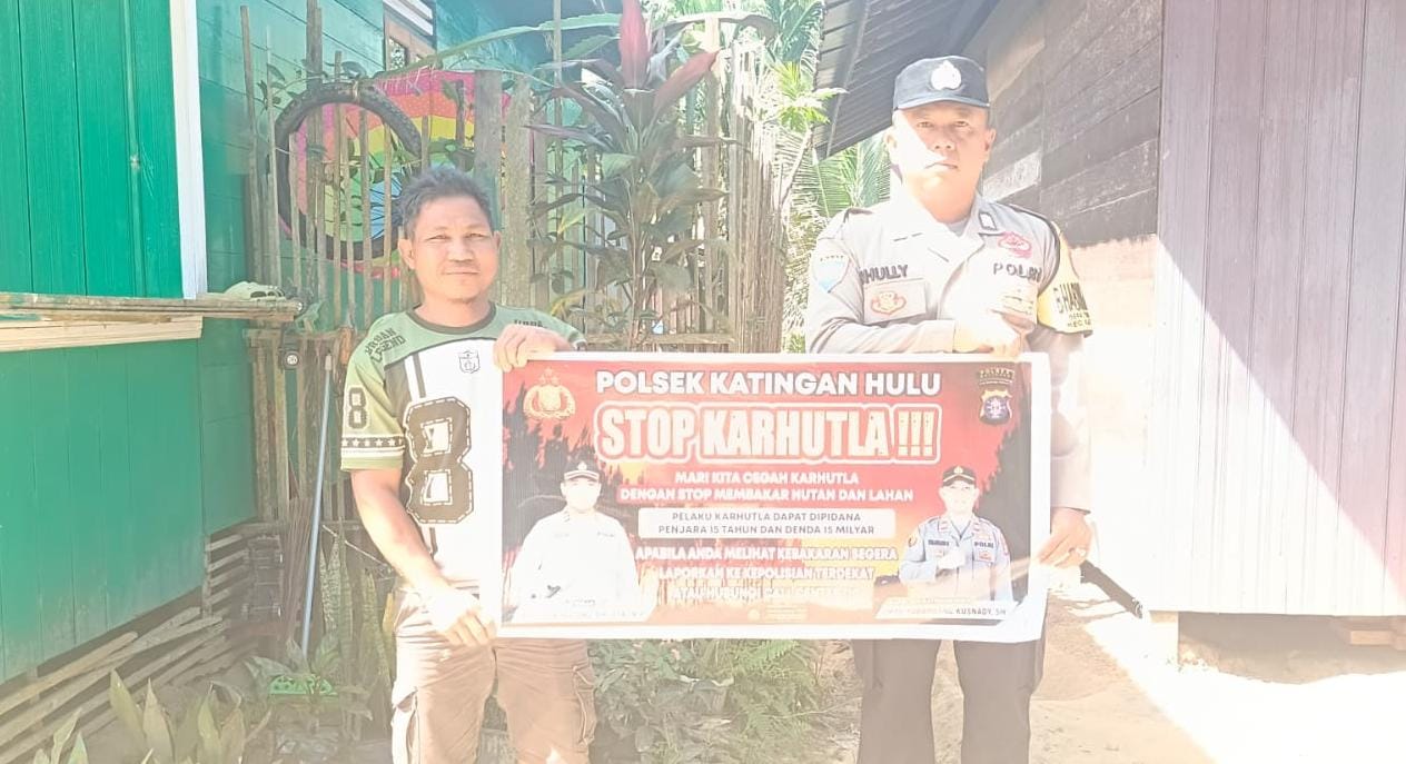 Upaya Pencegahan Kebakaran Hutan dan Lahan di Kecamatan Katingan Hulu, Bhabinkamtibmas sosialisasi kepada masyarakat.