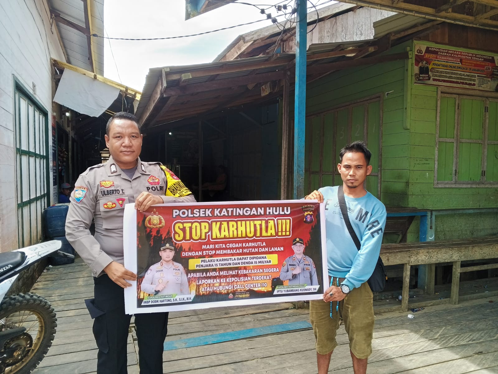 Polsek Katingan Hulu sosialisasi Stop Karhutla.