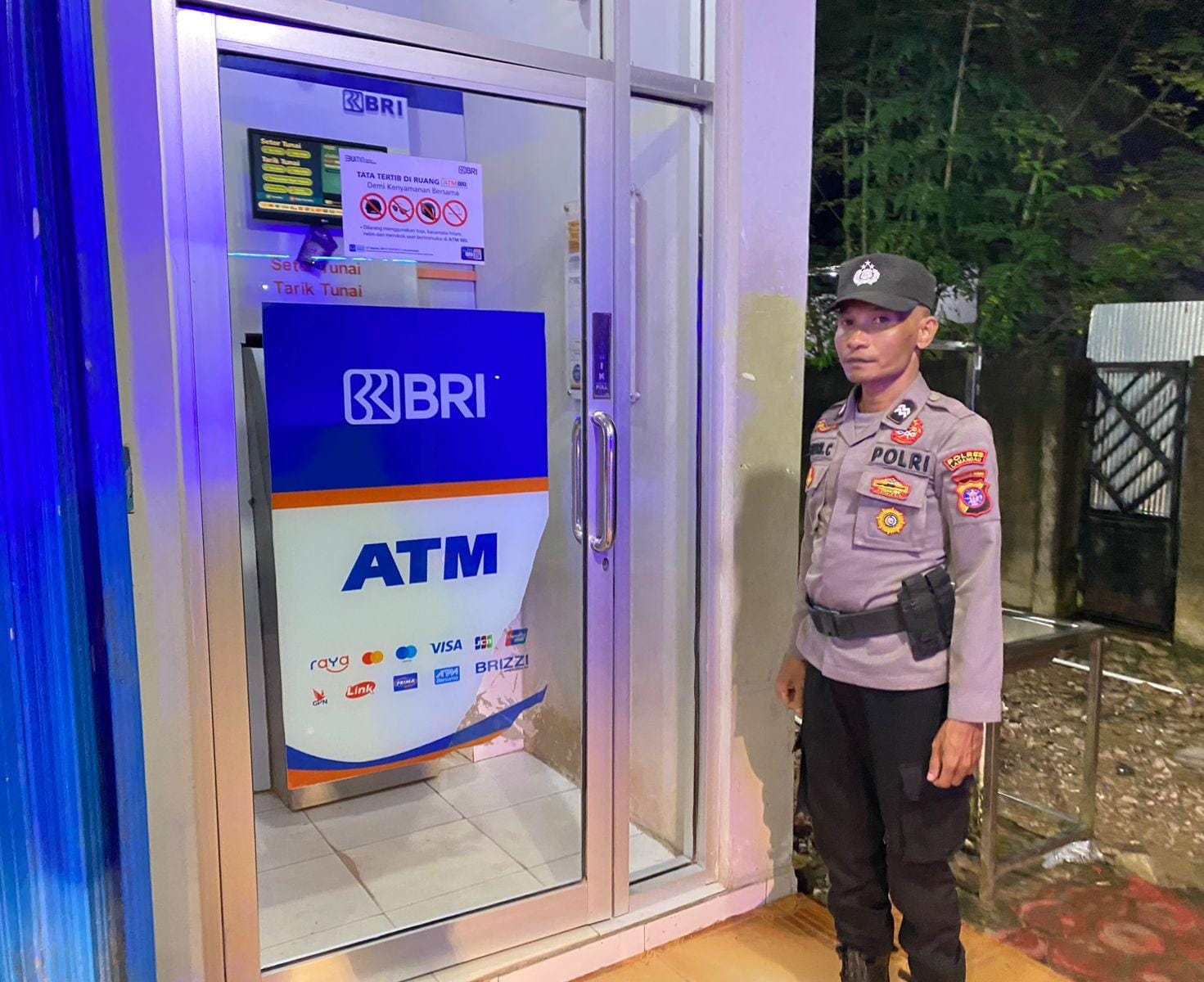 Piket Polsek Patroli ke Perbankan Atm