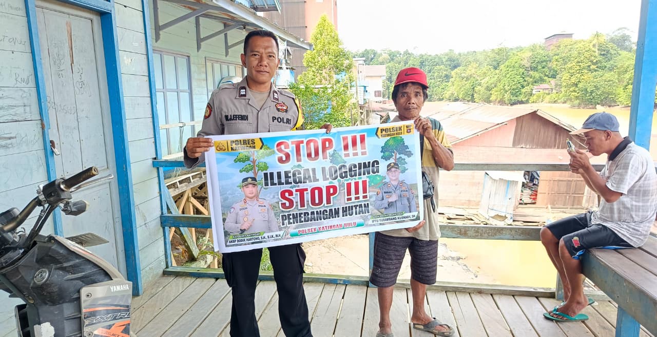 ‎Upaya Pencegahan Penebangan Hutan secara Liar (Ilegal Logging), Bhabinkamtibmas sosialisasi kepada masyarakat.