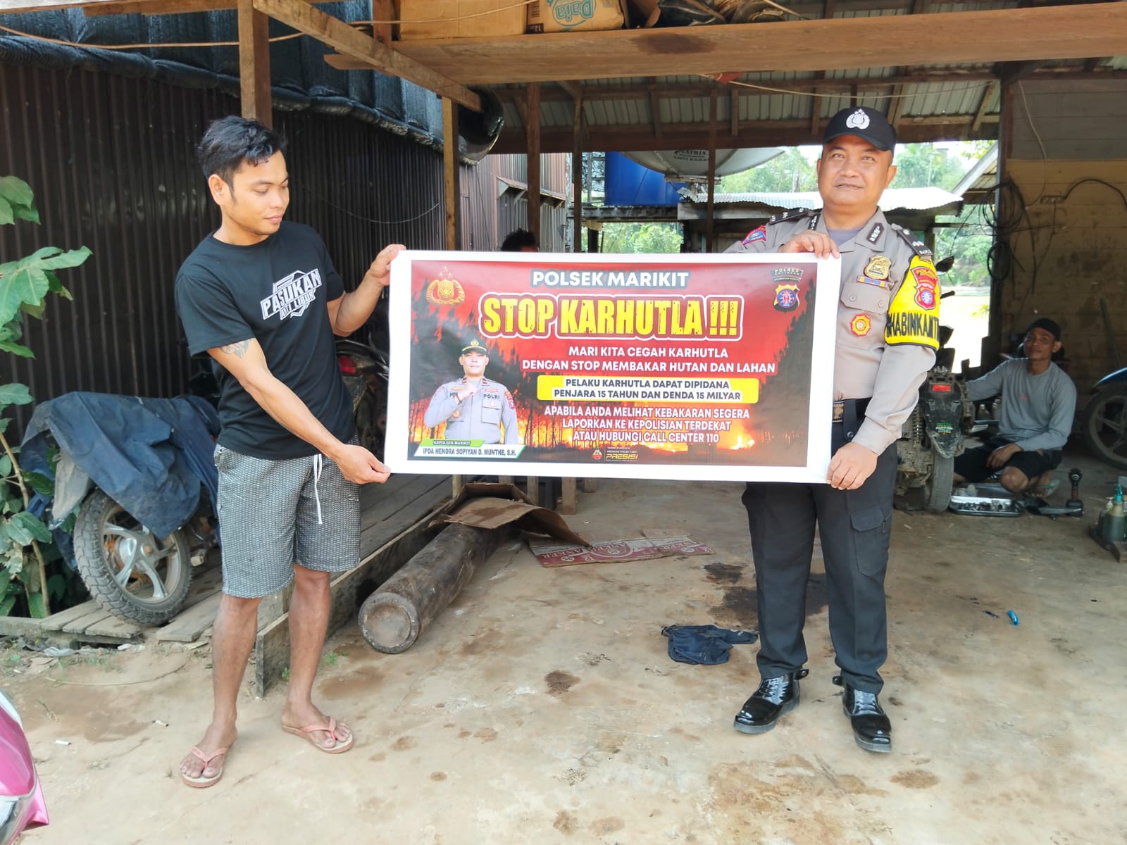 Upaya Pencegahan Polsek Marikit Sosialisasi Karhutla diwilayah Kec. Marikit, Kab. Katingan.