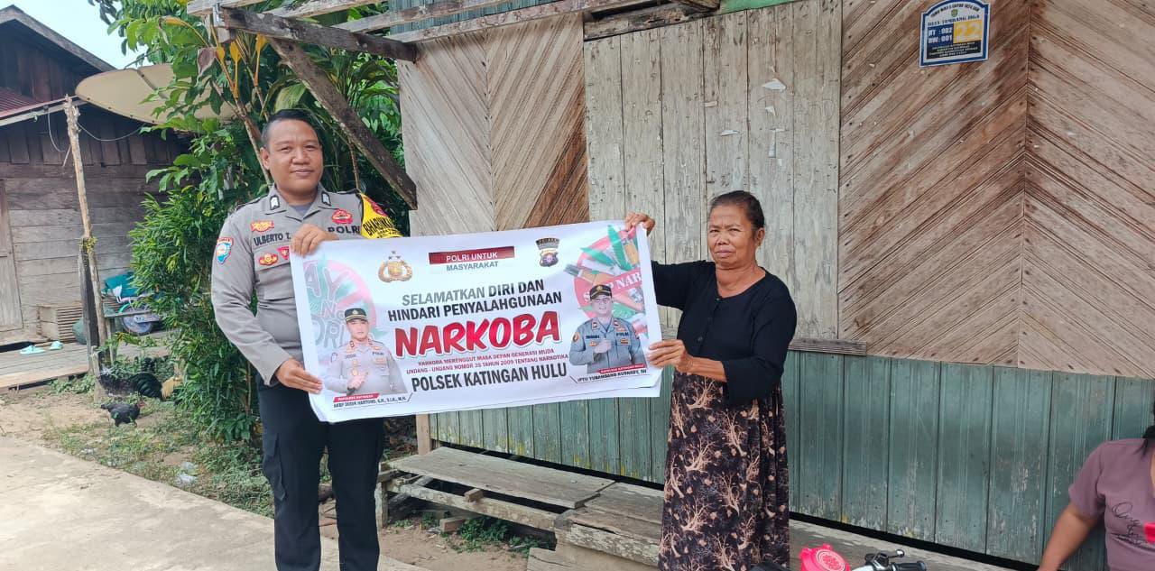 Bhabinkamtibmas Polsek Katingan Hulu dan Bukit Raya Imbau Warga Jauhi Narkoba.