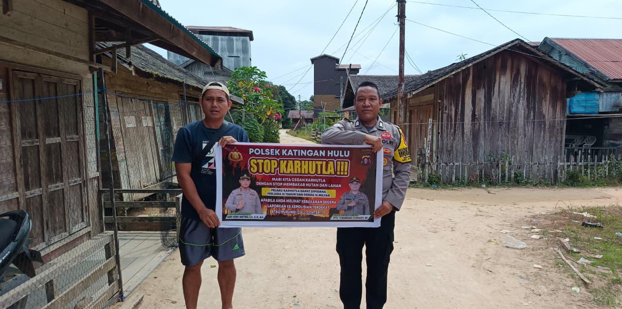 Polsek Katingan Hulu sosialisasi Stop Karhutla.