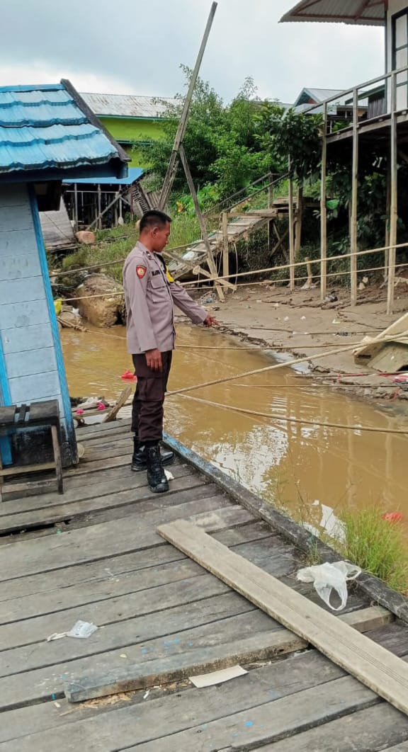 Debit Air terpantau normal , Polsek Katingan Hulu Imbau Warga agar tetap selalu waspada.