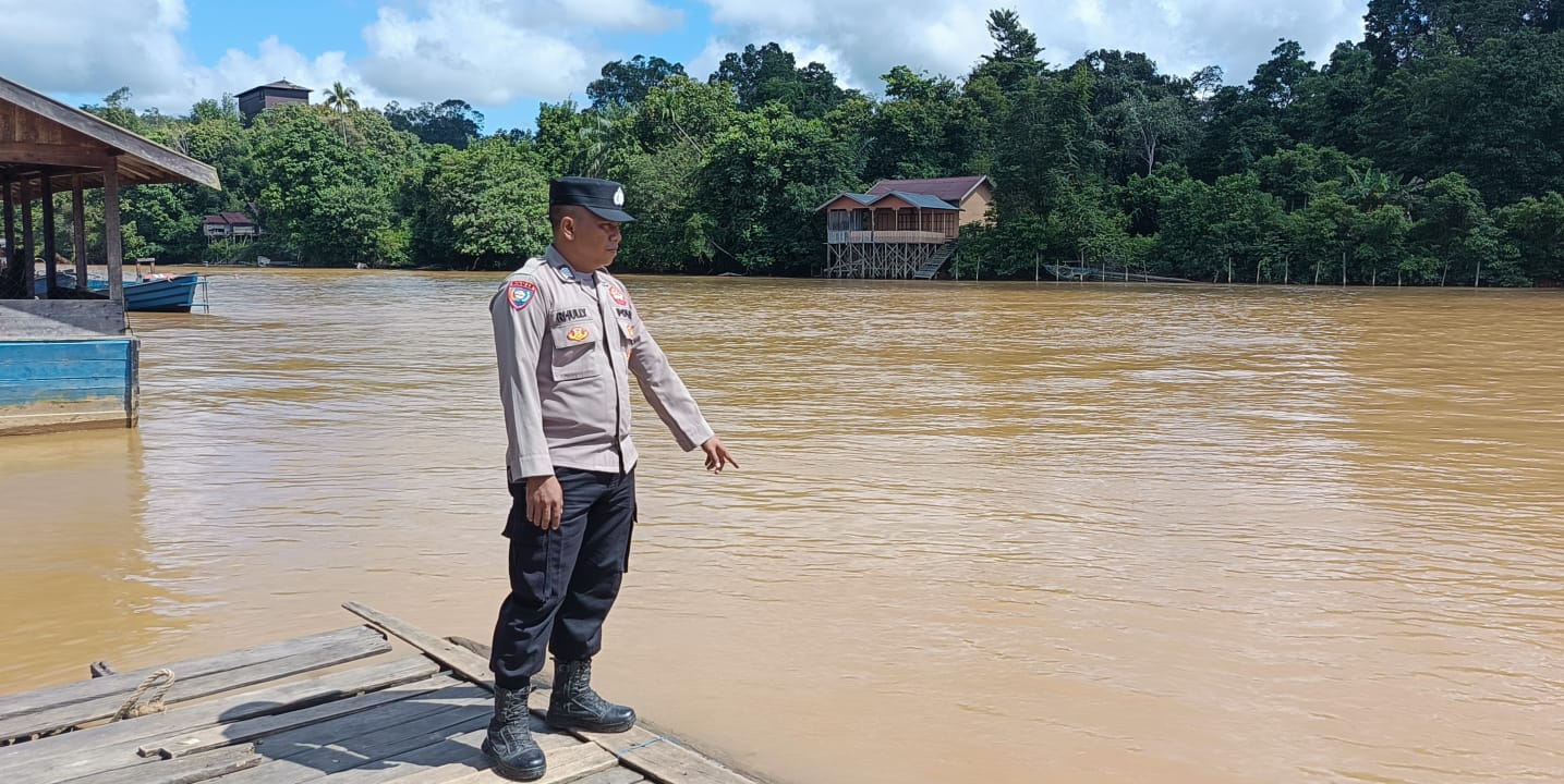 ‎Debit Air terpantau normal , Polsek Katingan Hulu Imbau Warga agar tetap selalu waspada.