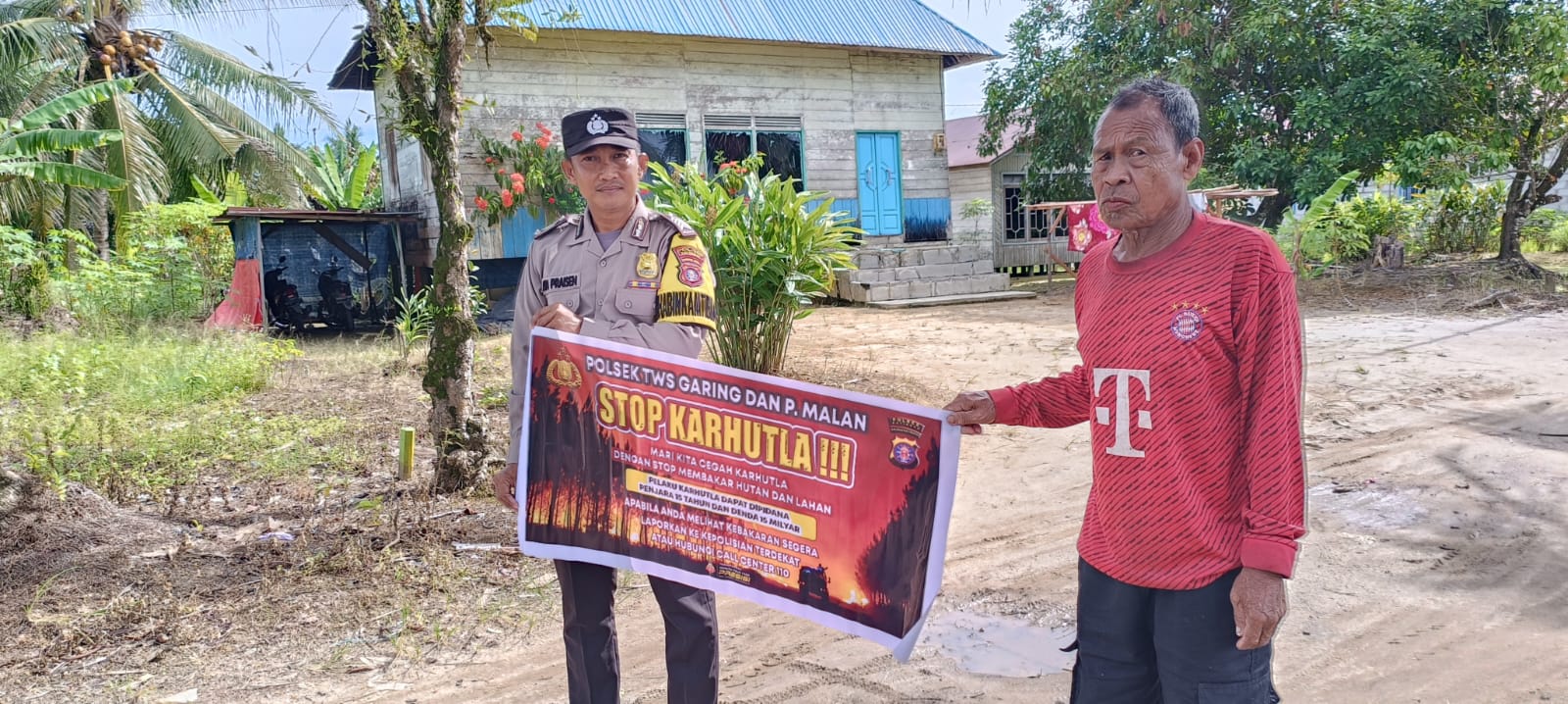 Upaya Pencegahan Kebakaran Hutan dan Lahan di Kecamatan Katingan Hulu, Bhabinkamtibmas sosialisasi kepada masyarakat.