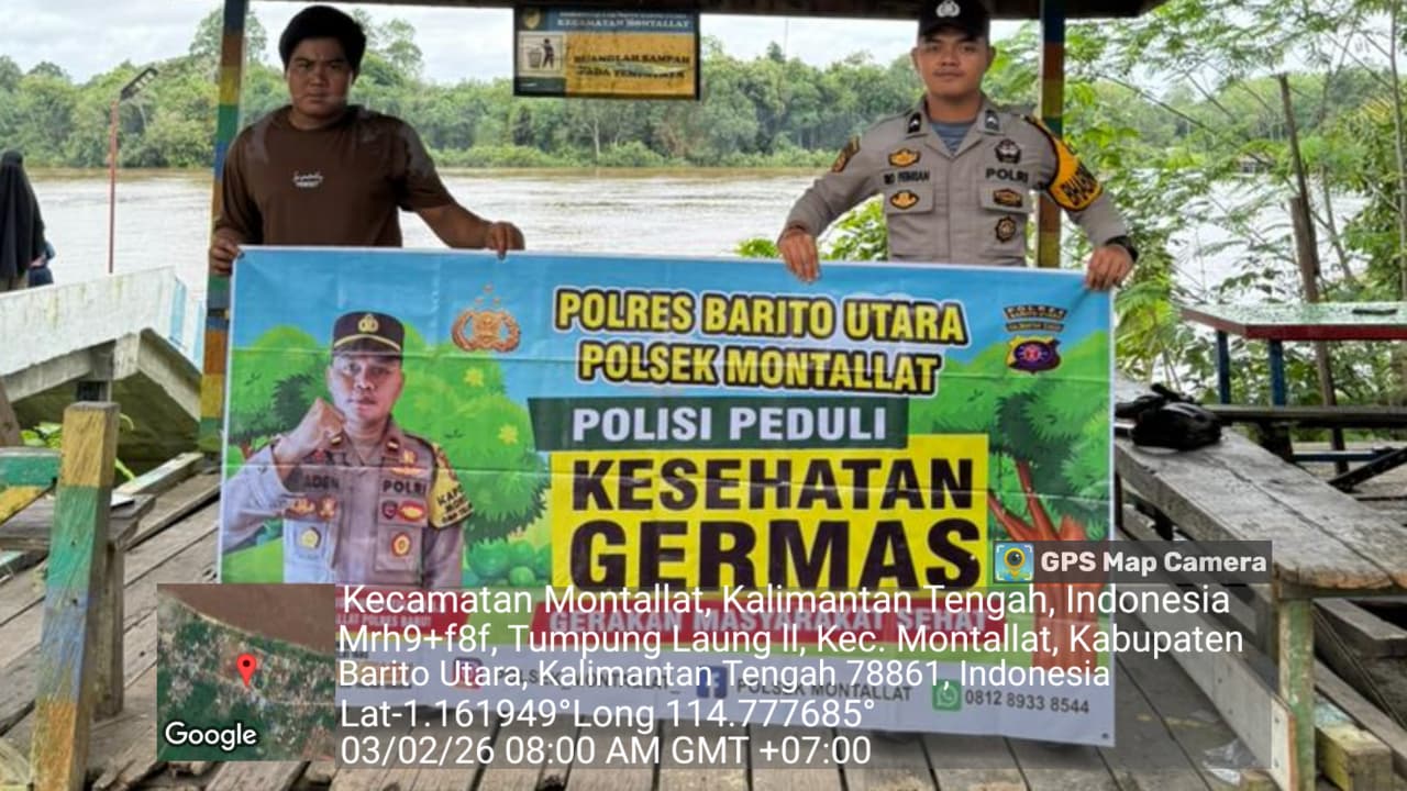 Polsek Montallat Sampaikan Pola Hidup Sehat Kepada Warga, Polsek Montallat Sosialisasikan Germas ke Masyarakat.