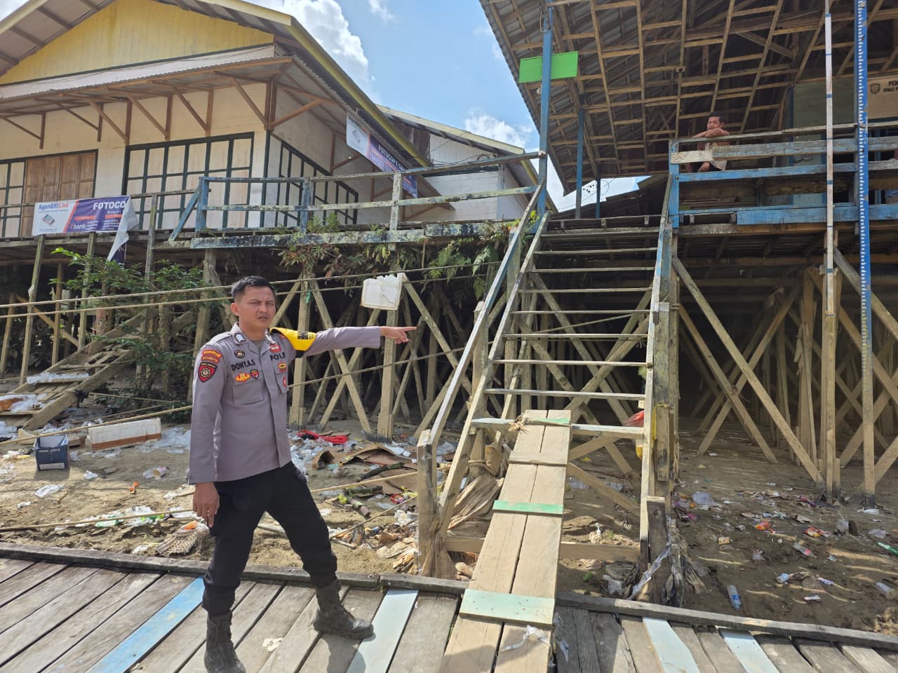 Debit Air terpantau normal , Polsek Katingan Hulu dan Bukit Raya Imbau Warga agar tetap selalu waspada.