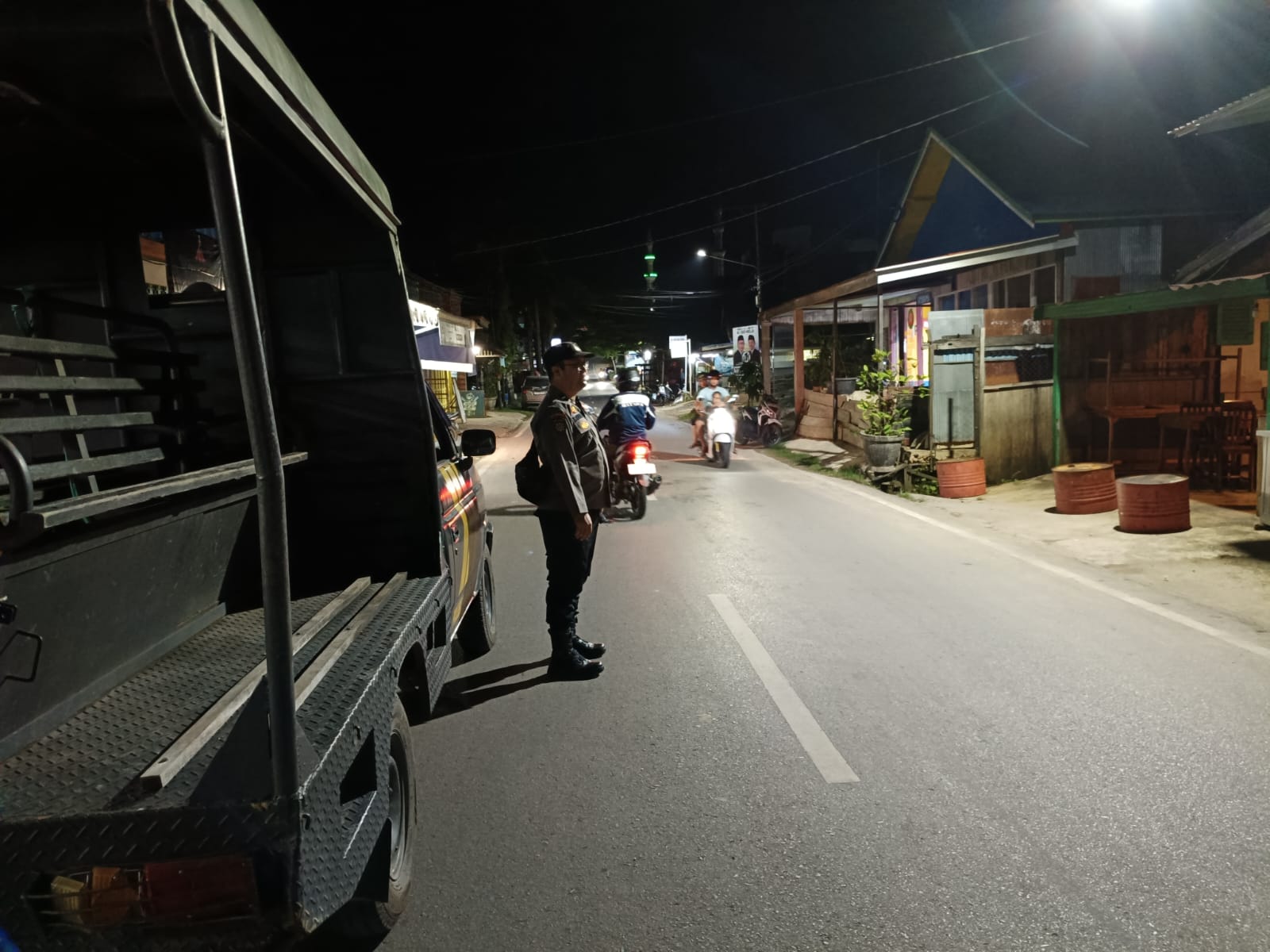 Antisipasi Tindak Kriminalitas, Polsek Teweh Tengah Laksanakan Patroli Malam