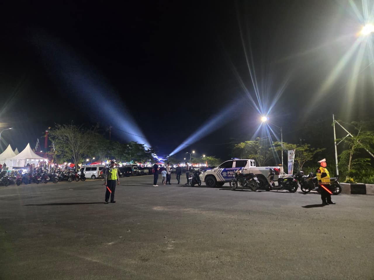 Piket Lantas Patroli Blue Light Polres Lamandau di Malam Hari
