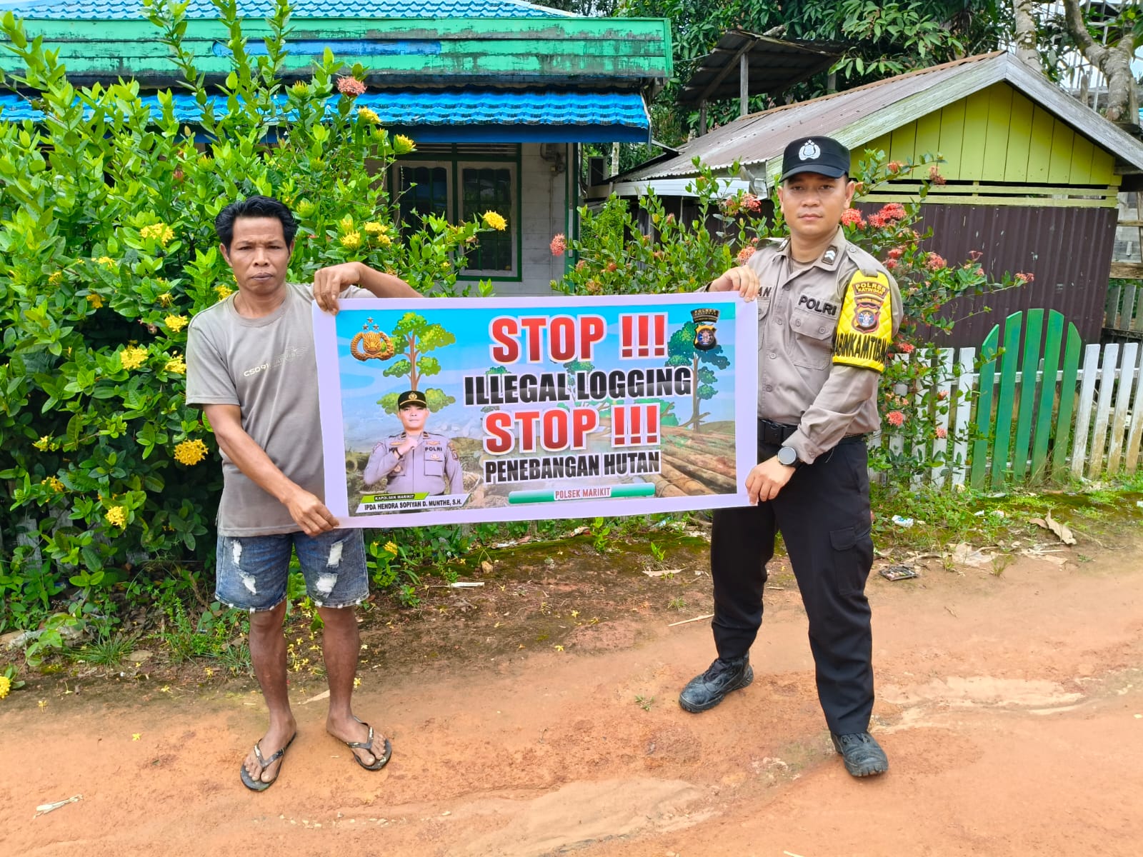 Cegah Ilegal Loging, Pers Polsek Marikit laksanakan Sosialisasi ke Masyarakat.