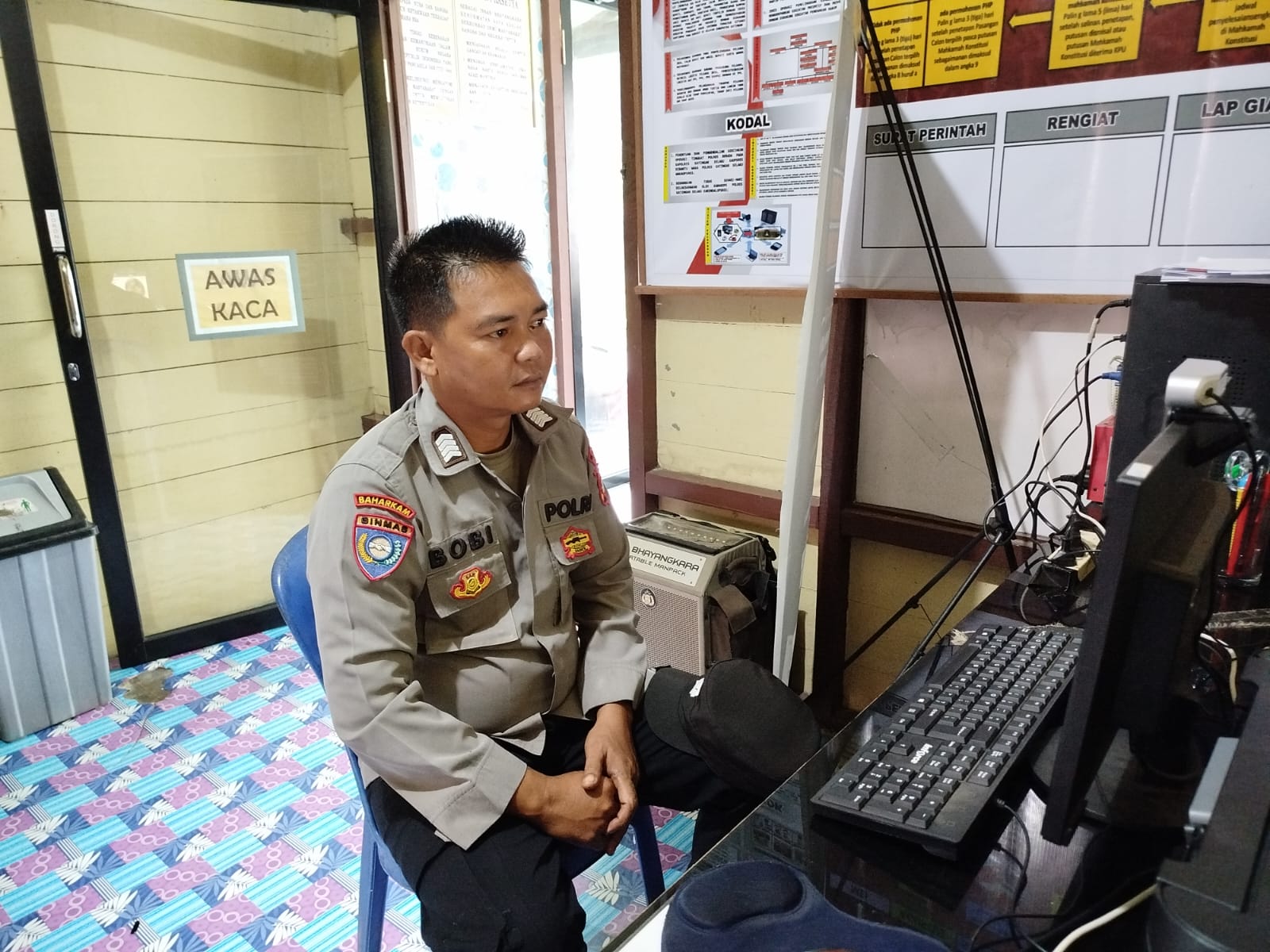 PERSONIL POLSEK T.S. GARING DAN P. MALAN IKUTI PEMBINAAN ROHANI VIA ZOOM MEETING