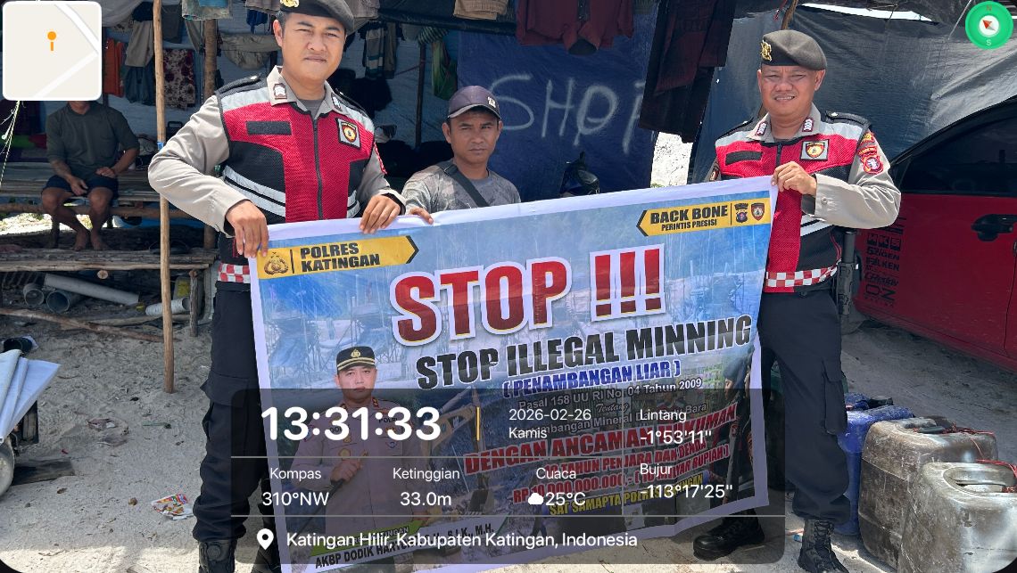 Sat Samapta Polres Katingan Laksanakan Sosialisasi Bahaya Ilegal Mining kepada Masyarakat.