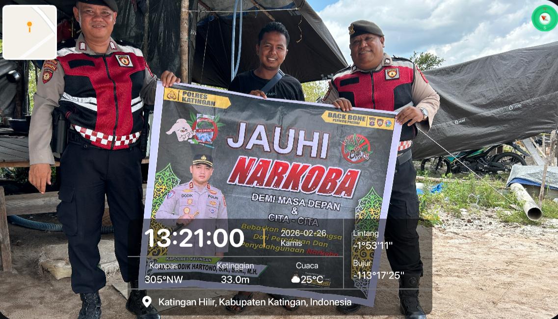 Personel Samapta Polres Katingan Ajak Masyarakat Jauhi Narkoba.