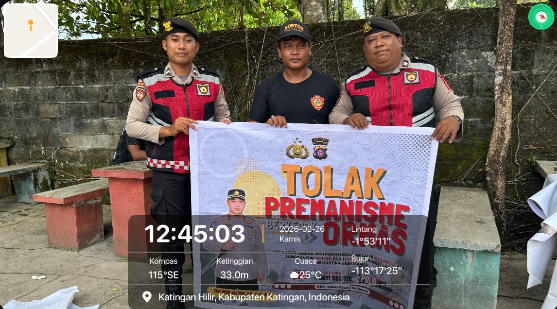 Personel Samapta Polres Katingan Sosialisasikan Penolakan Premanisme kepada Masyarakat.