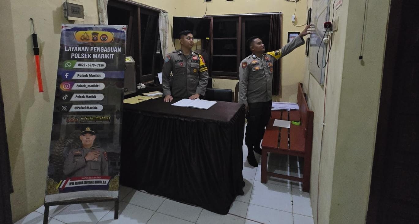 Personil Polsek Marikit Stand By di Mako Penjagaan.