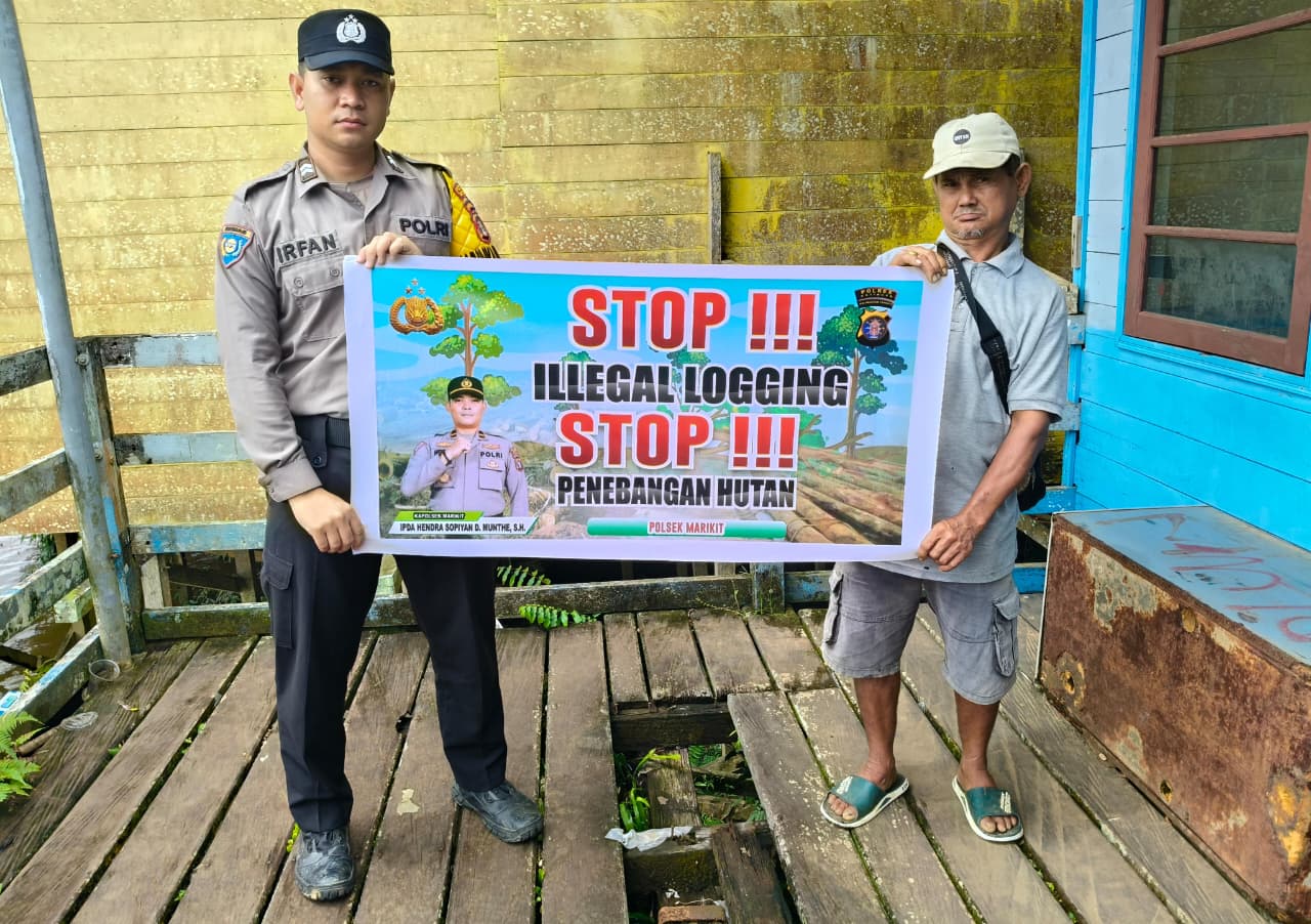 Cegah Ilegal Loging, Pers Polsek Marikit laksanakan Sosialisasi ke Masyarakat.