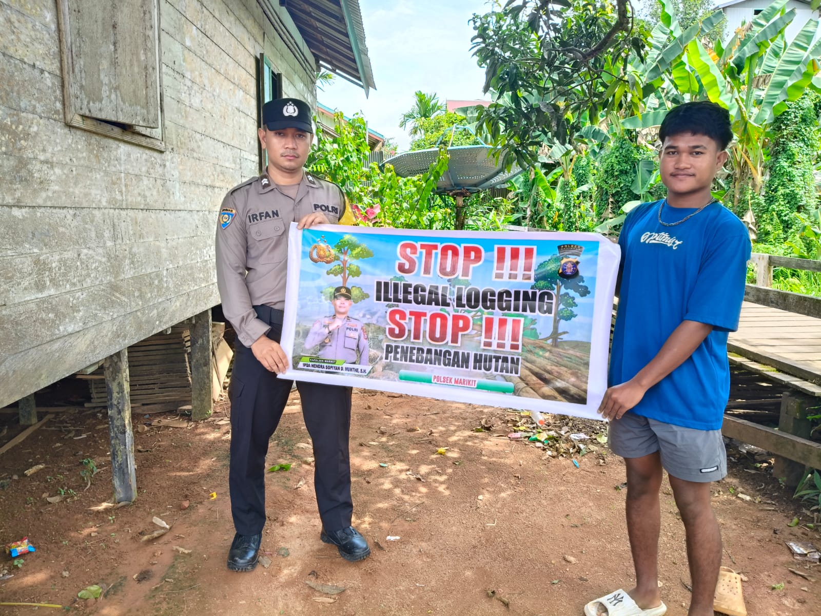 Cegah Ilegal Loging, Pers Polsek Marikit laksanakan Sosialisasi ke Masyarakat.