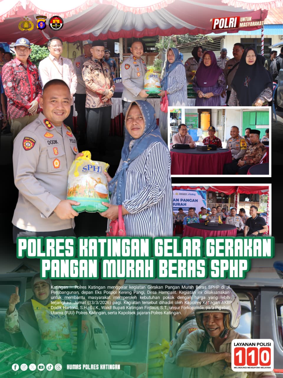 Polres Katingan Gelar Gerakan Pangan Murah Beras SPHP