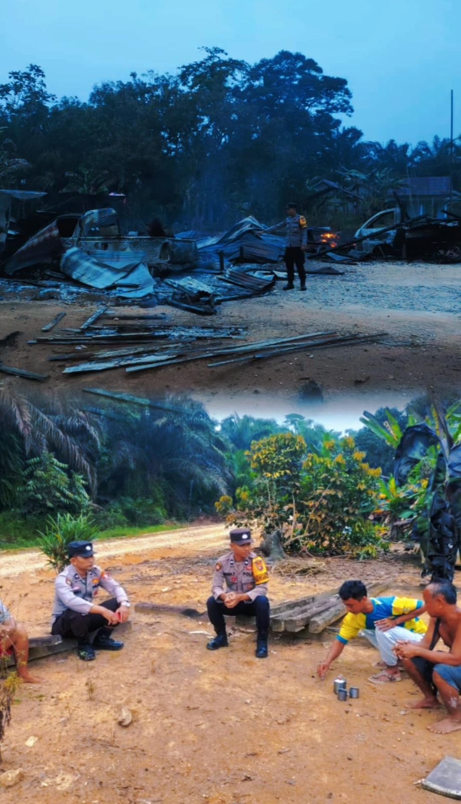 Polisi Tangani Kebakaran Rumah Warga di Sematu Jaya