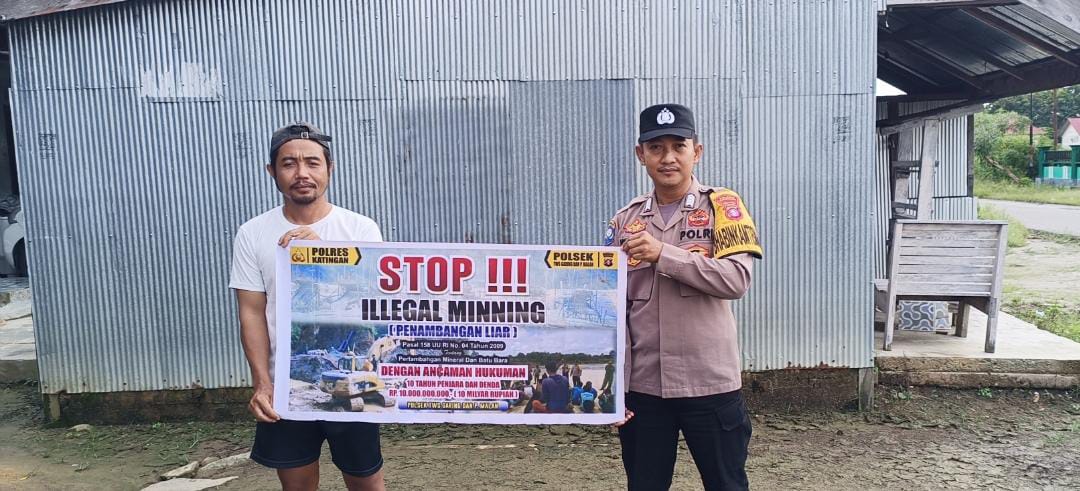 Polsek Tewang Sangalang Garing dan Pulau Malan Minta Warga Tidak Melakukan Aktivitas Ilegal Logging dan Ilegal Minning