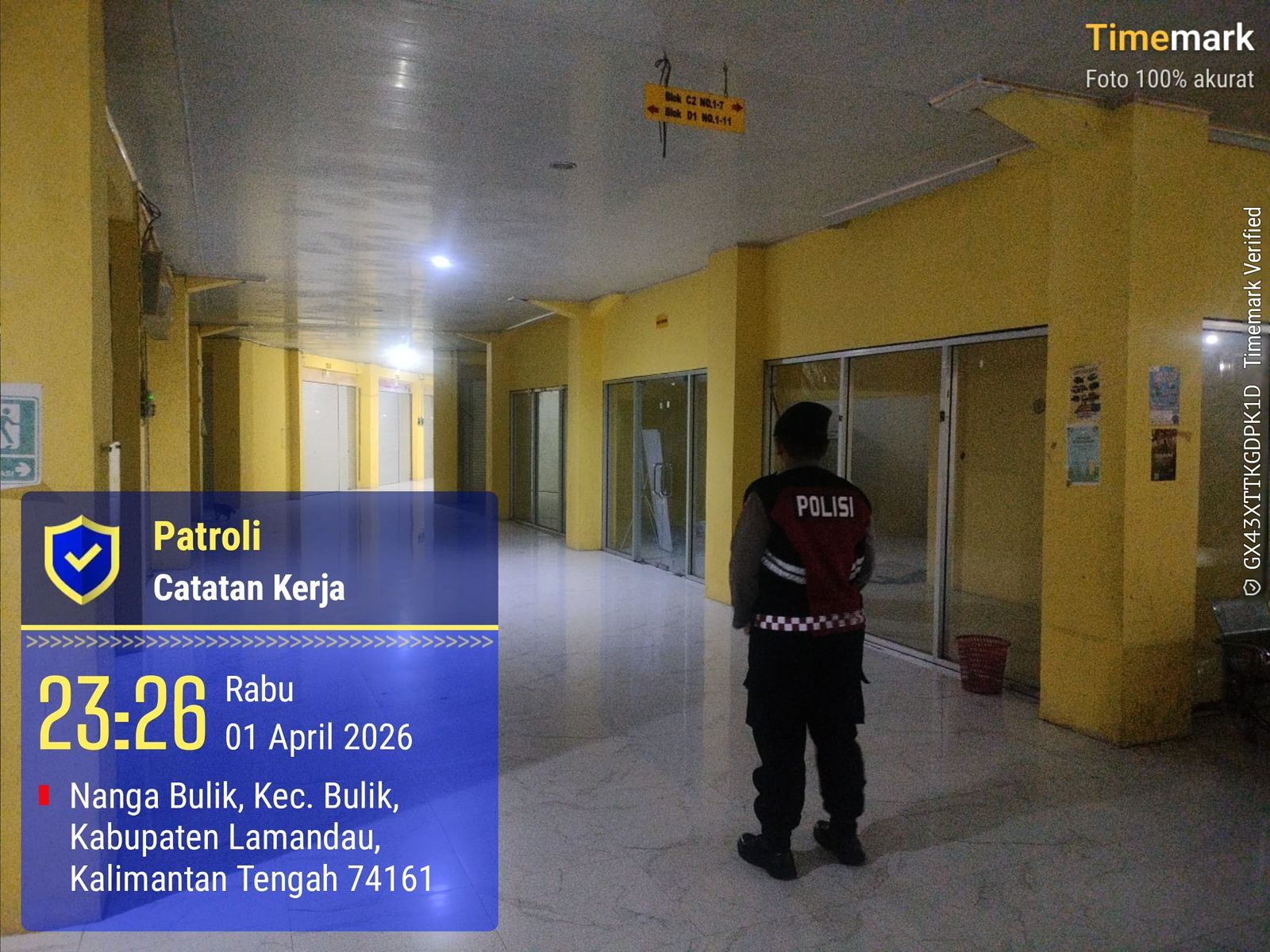 Ciptakan Rasa Aman, Satuan Samapta Patroli di Pasar Tradisional Lamandau