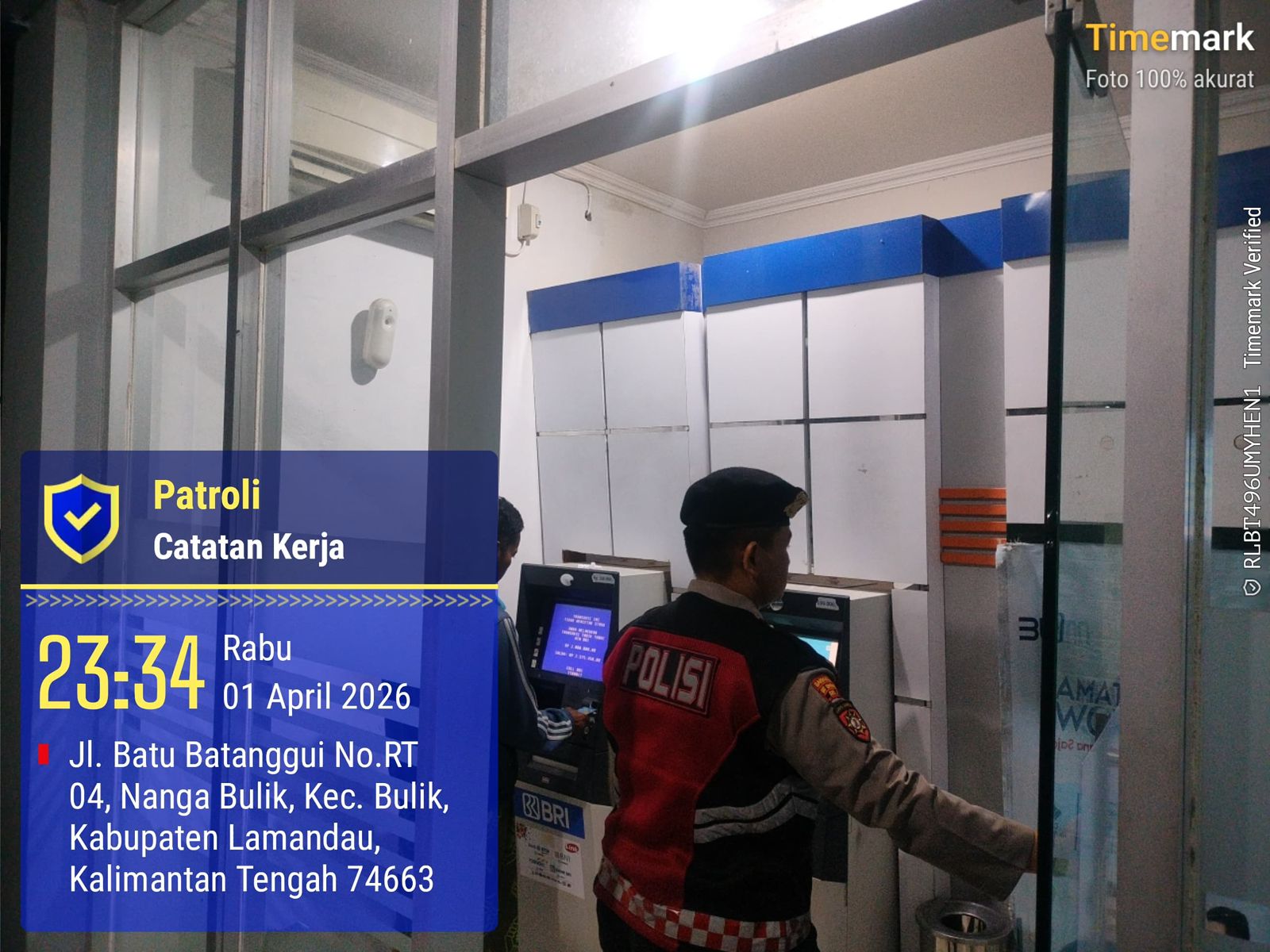 Piket Samapta melaksanakan Patroli di Objek-objek Vital Bank ATM