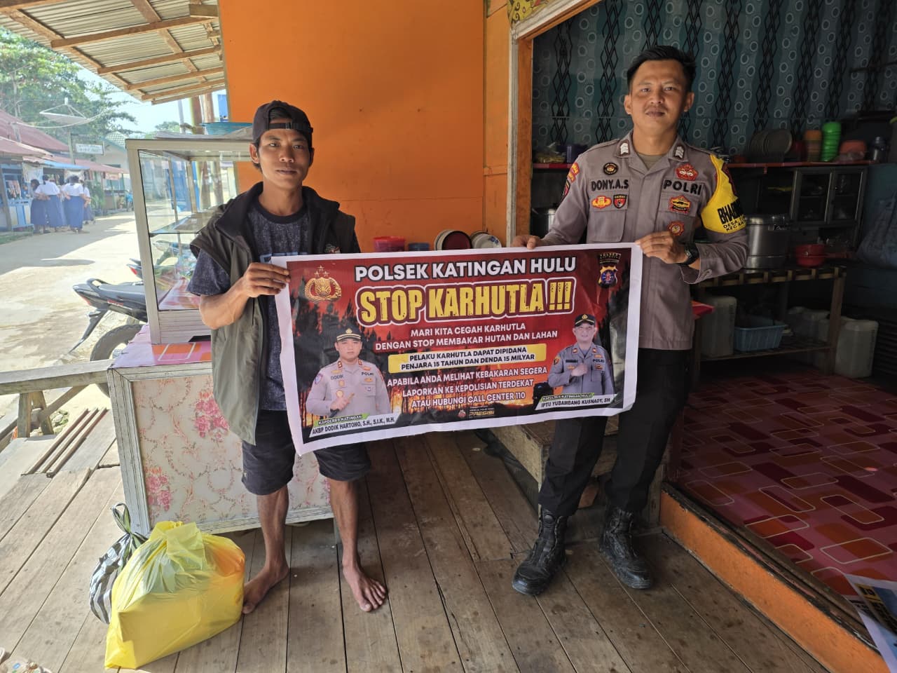 Polsek Katingan Hulu sosialisasi Stop Karhutla.