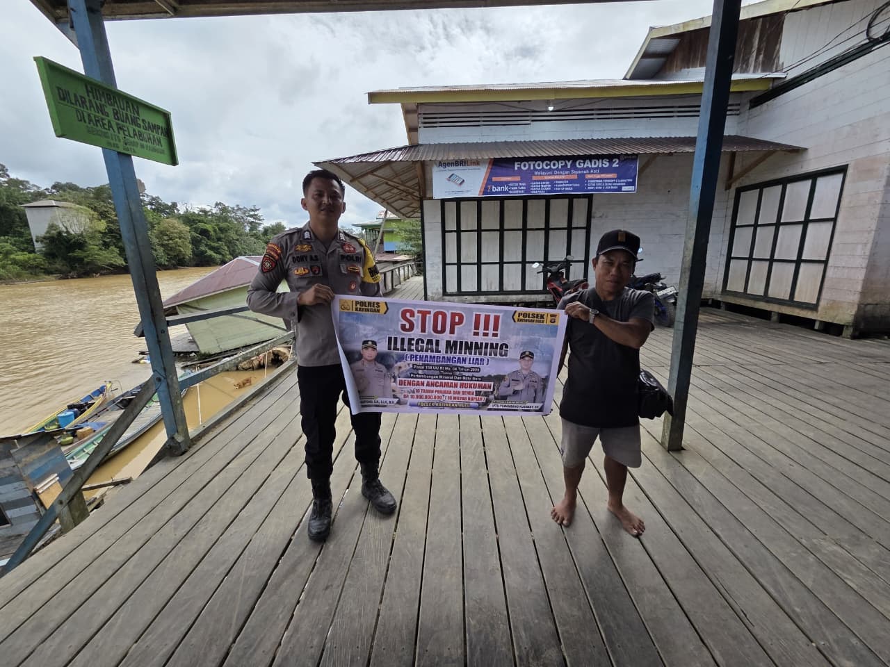 Bhabinkamtibmas Kec. Katingan Hulu dan Bukit Raya Sosialisasi tentang larangan Ilegal Mining.