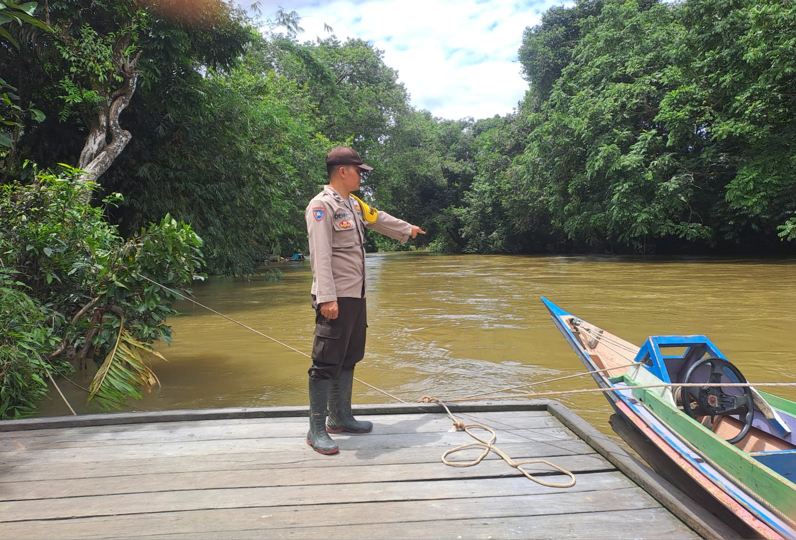 Debit Air terpantau normal , Polsek Katingan Hulu dan Bukit Raya Imbau Warga agar tetap selalu waspada.