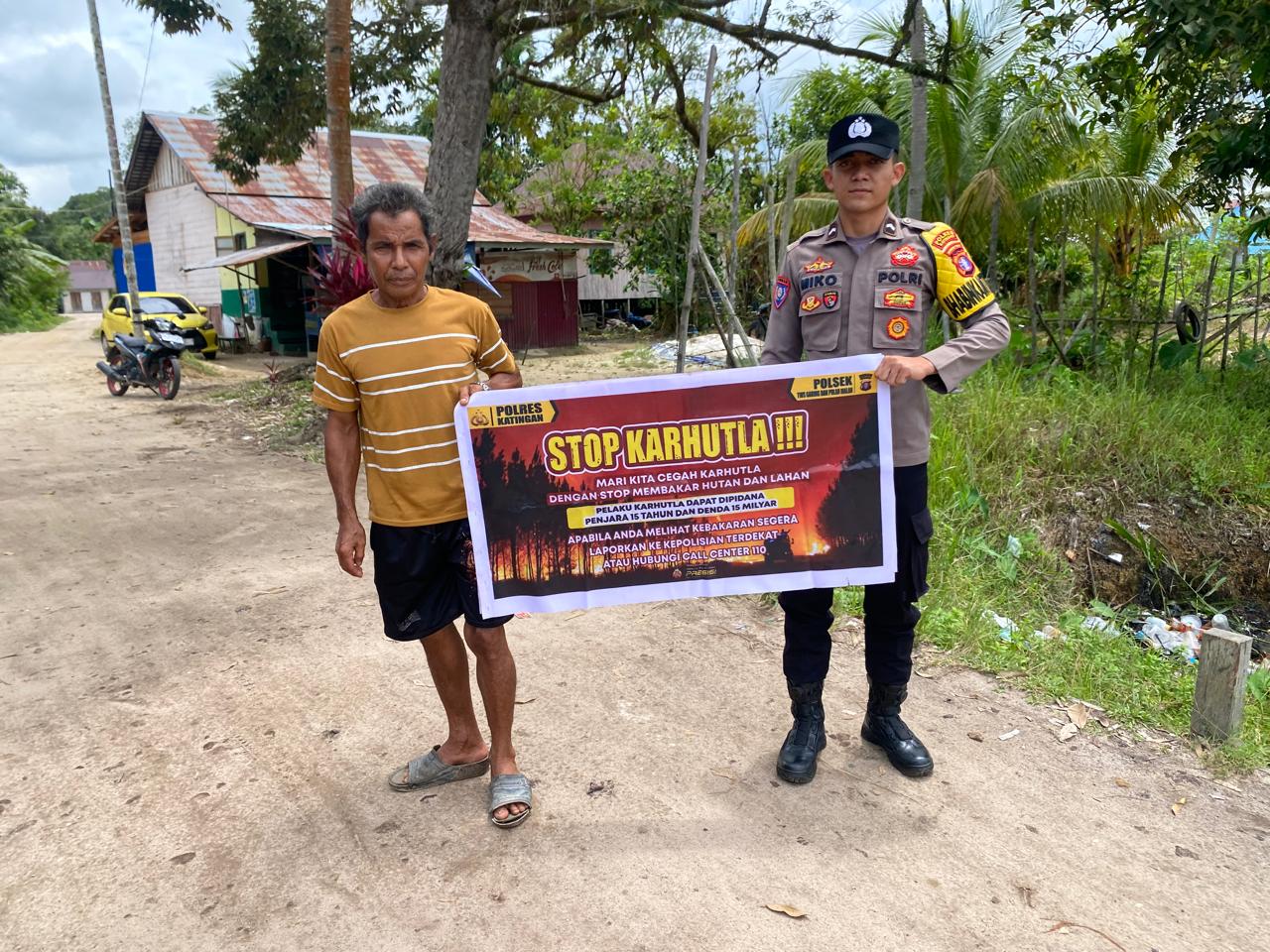 Polsek Tewang Sangalang Garing dan Pulau Malan Imbau Warga Tidak Membuka Lahan Dengan Membakar