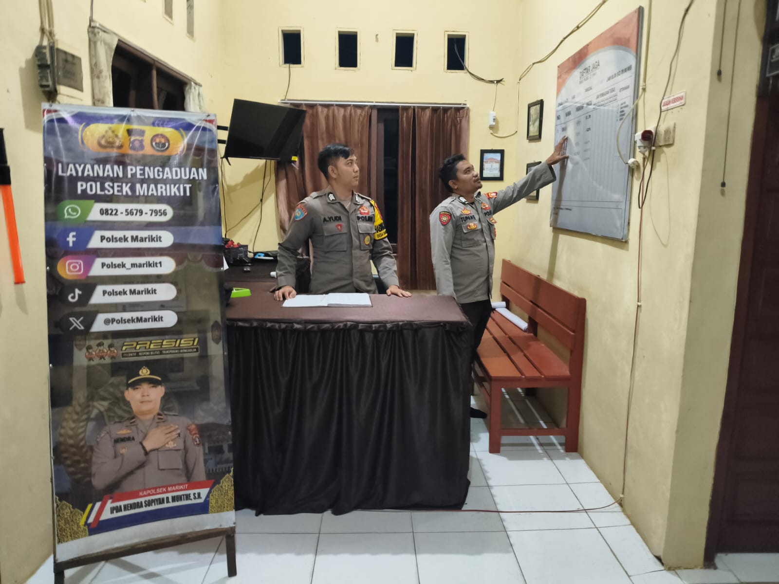 Tingkatkan Keamanan dan Pelayanan Markas Komando (Mako), Pers Polsek Marikit Laksanakan Stand By.