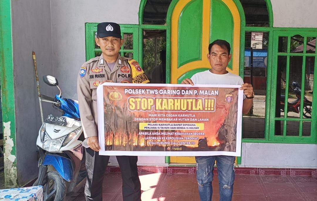 Polsek Tewang Sangalang Garing dan Pulau Malan Imbau Warga Tidak Membuka Lahan Dengan Membakar