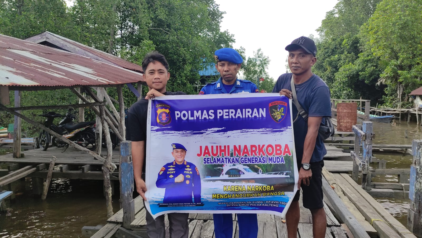 Cegah Narkoba, Ditpolairud Polda Kalteng Imbau Warga Das Kumai Jauhi Narkoba