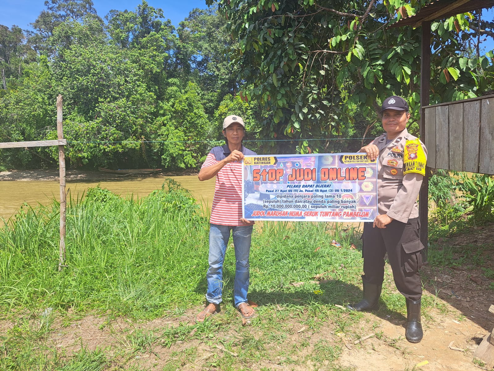 Bhabinkamtibmas Polsek Katingan Hulu dan Bukit Raya Imbau Warga Jauhi Judi Online