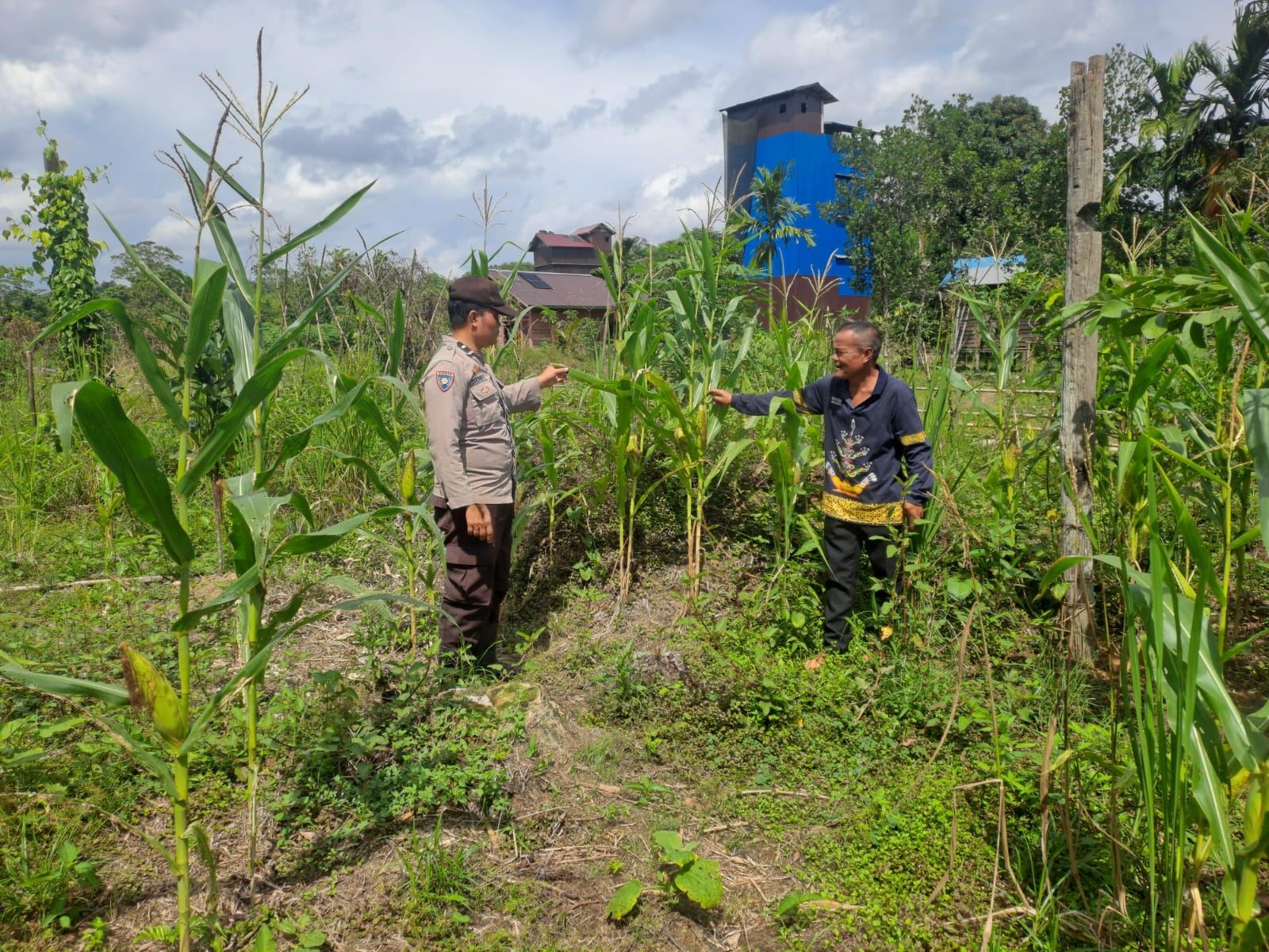 Personel Polsek Marikit Optimalisasi Pemanfaatan Lahan Pekarangan Warga