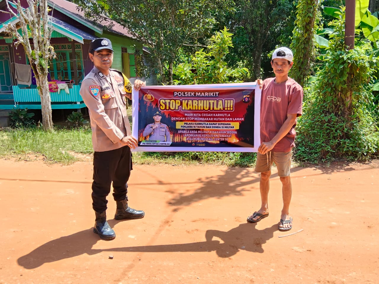 Rutin Sosialisasi Karhutla Polsek Marikit diwilayah Kec. Marikit, Kab. Katingan.